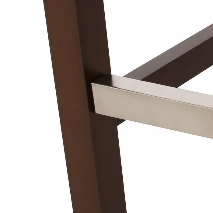 Bruce 30.5\" Counter Height Bar Stools Set Of 2 With Metal Legs And Fabric Upholstery, Beige