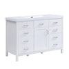 Resina 48 Inch Single Sink Bathroom Vanity with Resin Sink and 6 Drawers, White | Resina Meuble-Lavabo Simple 48 po avec Vasque en Resine et 6 Tiroirs, Blanc
