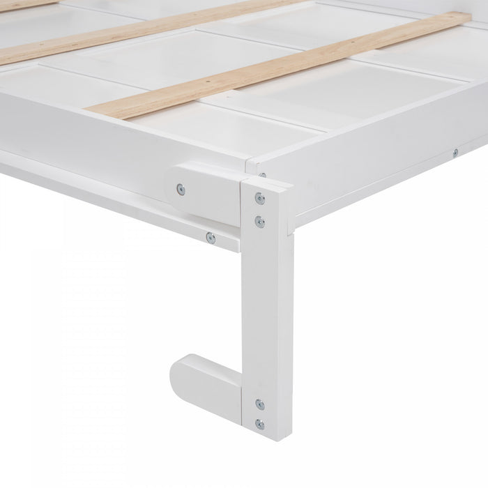 Aiden Murphy Bed with Shelves and LED Lights,Full Size,White Full Bed