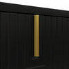 Aspect 63 Inch TV Stand with Textured Doors and Gold Legs, Black | Aspect Meuble TV 63 po avec Portes Texturees et Pieds Dores, Noir