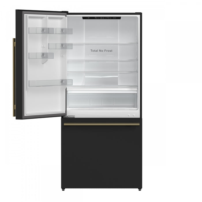 Forno Milano 60-Inch Side-by-Side Refrigerator in Black, 34.4 cu.ft - FFFFD1787-60BLK