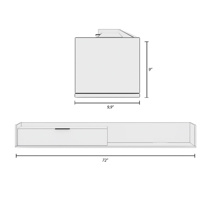 Nordika Slim 72\" Wall-Mounted TV Stand with Storage Cabinet - Natural Blonde Oak