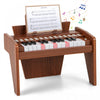 Costway 25 Keys Digital Piano with Music Stand,Teaching Mode,Lighted Keys, Adjustable Speed Brown