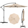 Costway 10 FT Patio Offset Umbrella w/8 Ribs Cross Base Tilt Beige
