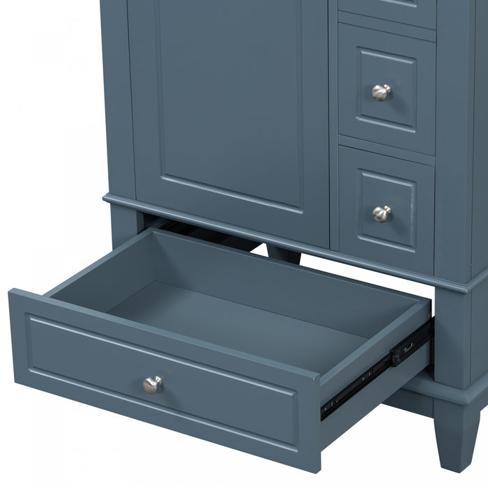 Sophia 24\" Bathroom Vanity with Ceramic Sink, Gray Blue