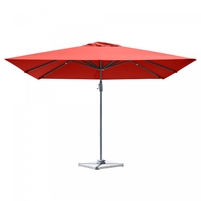 Costway 10x10 ft Patio Offset Cantilever Umbrella Aluminum 360° Rotation Tilt Orange