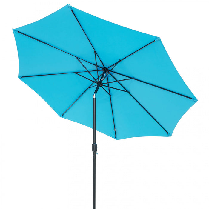 Costway 10Ft Outdoor Market Patio Table Umbrella Push Button Tilt Crank Lift Blue