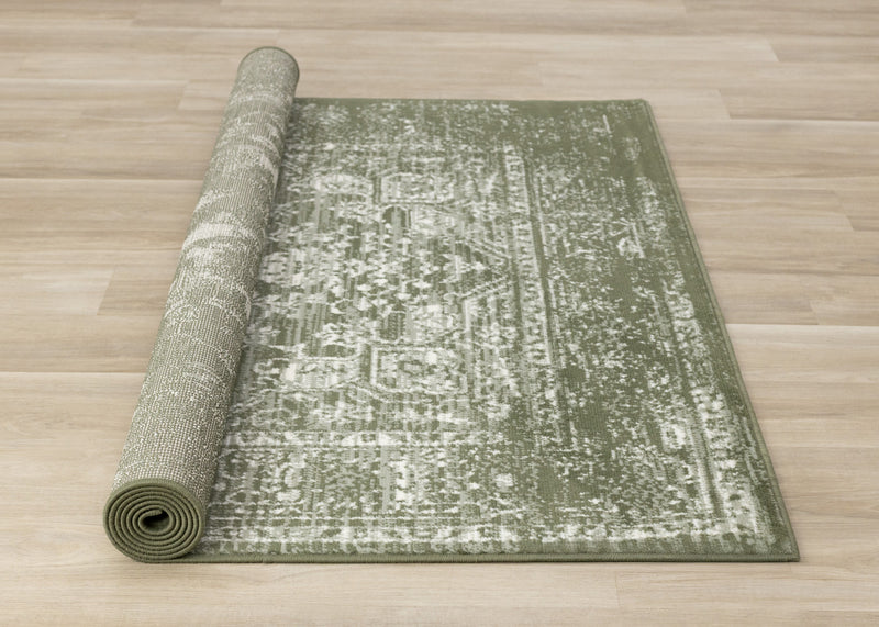 Florence Green White Elegant Classic Rug, 6'7\" x 9'6\" Indoor Area Rug