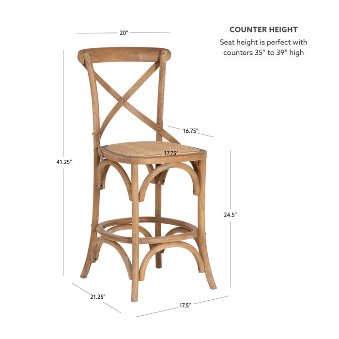 Roxy Solid Wood Counter-Height Stool - Grey