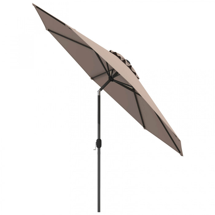 Costway 10Ft Outdoor Market Patio Table Umbrella Push Button Tilt Crank Lift Tan Tan