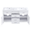 Sorelle 59 Inch Double Sink Bathroom Vanity with Resin Sinks and 3 Drawers, White | Sorelle Meuble-Lavabo Double 59 po avec Vasques en Resine et 3 Tiroirs, Blanc