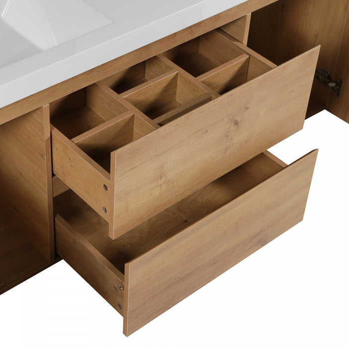 Ethan 59.3-Inch Double Sink Bathroom Vanity with Soft-Close Storage,Wood