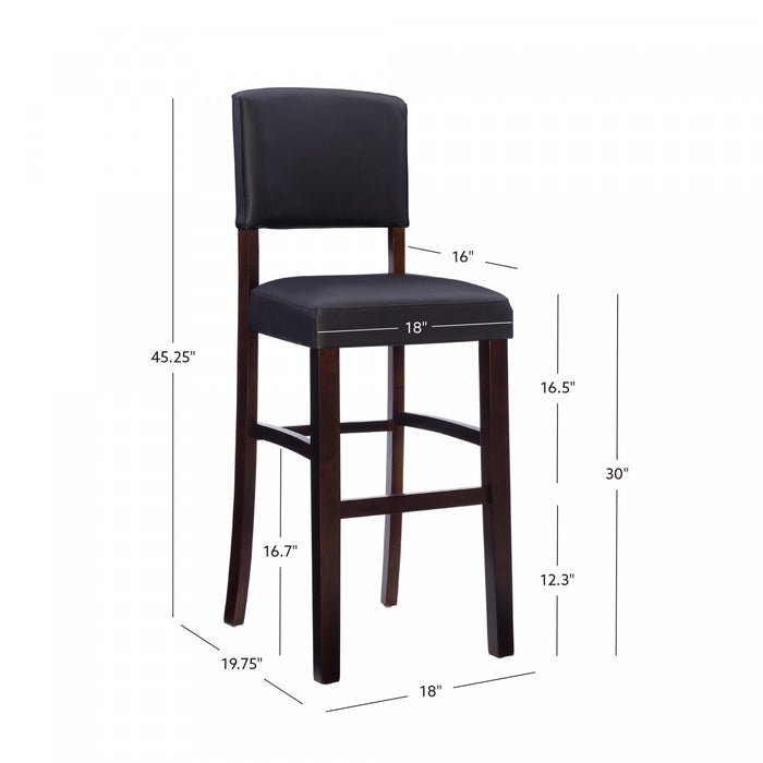 Monaco Faux Leather Barstool - Espresso