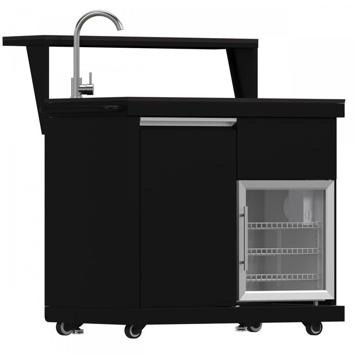 Forno All'Aperto 62,600 BTU BBQ & Sink Module with Black Countertops, Bar & Beverage Center - FODKT2582BLK