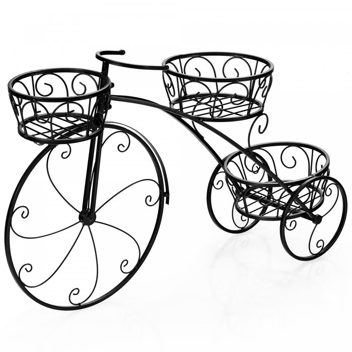 Costway Tricycle Plant Stand Flower Pot Cart Holder Parisian Style Displaying