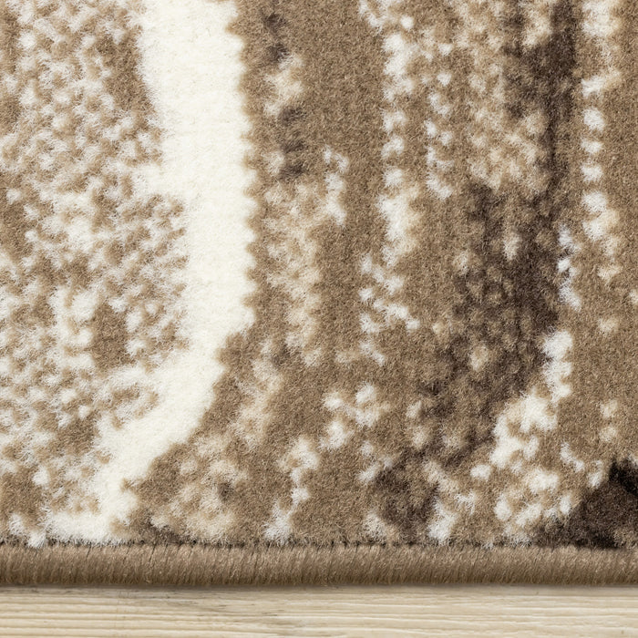 Forte Brown Cream Soothing Waves Area Rug - 7'9\" x 10'6\"
