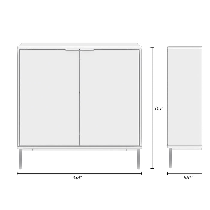 Nordika Slim 2-Door Storage Console Accent Cabinet - Natural Blonde Oak