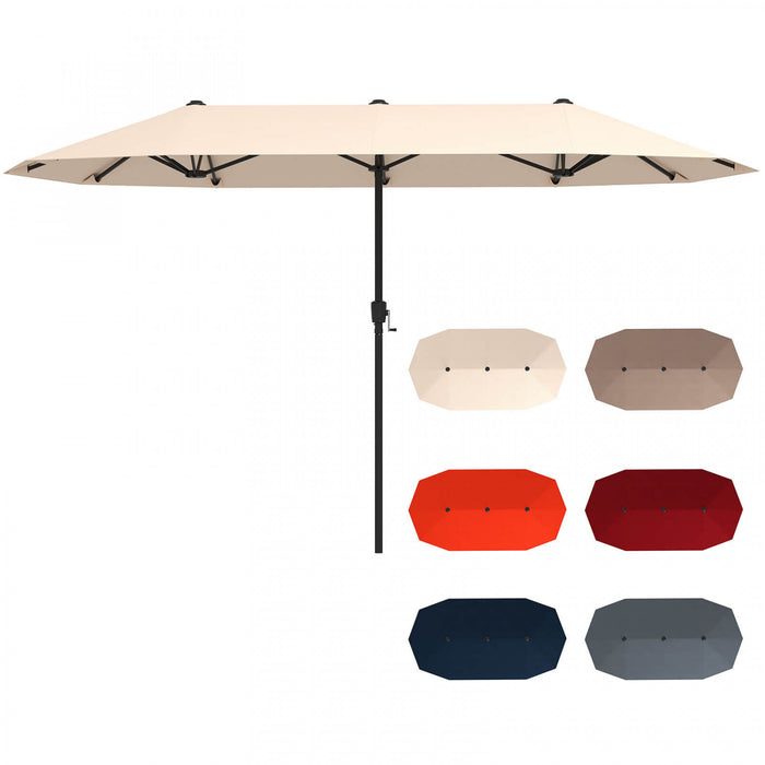 Costway 13 FT Large Patio Umbrella Outdoor Double-Sided Table Market Umbrella for Garden Beige