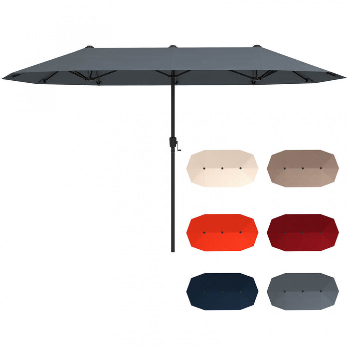 Costway 13 FT Large Patio Umbrella Outdoor Double-Sided Table Market Umbrella for Garden Gray