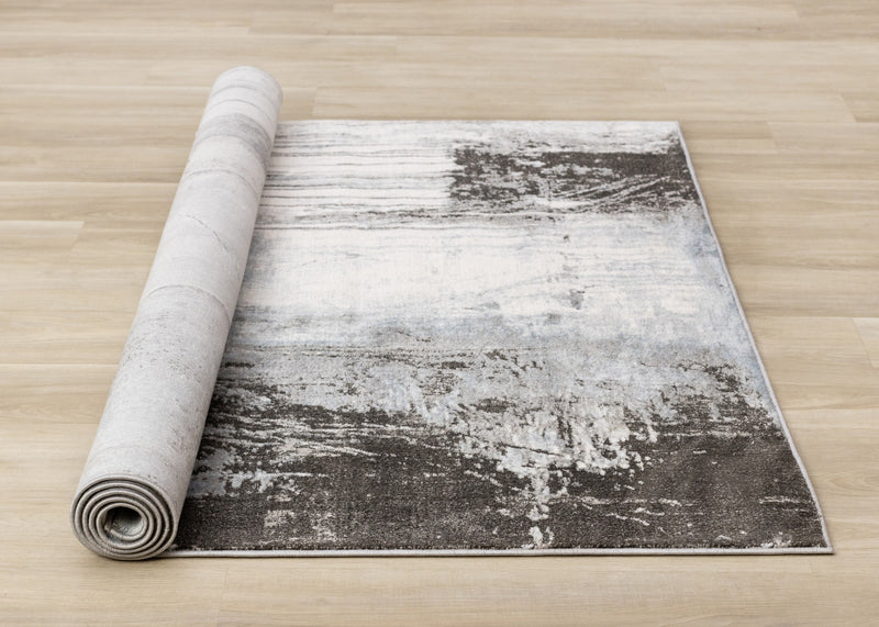 Hadley Grey Taupe Blue Distressed Design Rug, 5'3\" x 7'7\" Indoor Area Rug