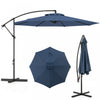 Costway 10 FT Patio Offset Umbrella w/8 Ribs Cross Base Tilt Navy Blue