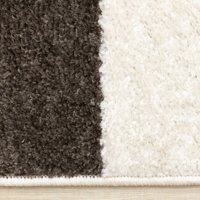 Marley Geometric Curves Taupe Oxblood Area Rug - 5'3\" x 7'7\"