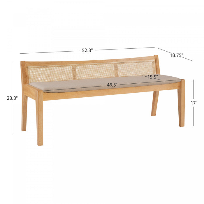 Bauer Fabric Cane Bench - Natural