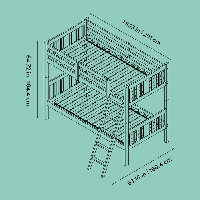 Storkcraft Caribou Twin over Twin Bunk Bed - Gray