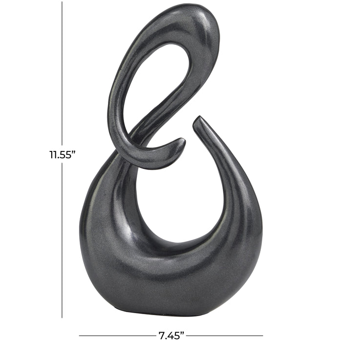 Metal 12\" Knot Sculpture - Black