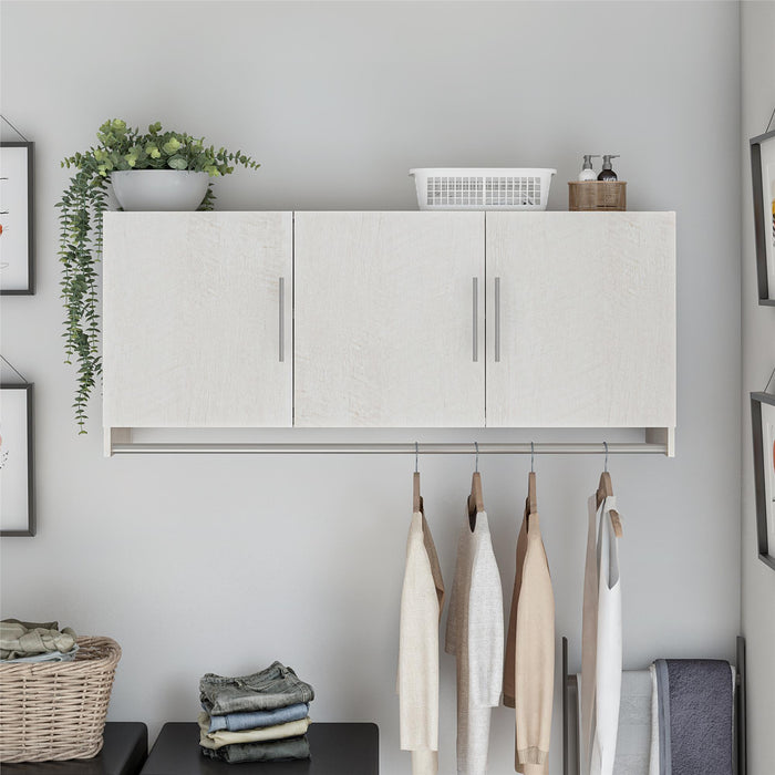 Ameriwood Home Camberly 3-Door Wall Cabinet with Hanging Rod - Ivory Oak