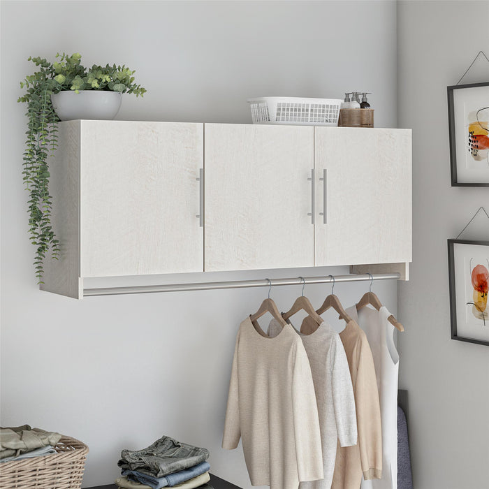 Ameriwood Home Camberly 3-Door Wall Cabinet with Hanging Rod - Ivory Oak