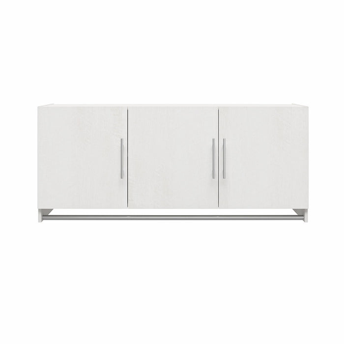 Ameriwood Home Camberly 3-Door Wall Cabinet with Hanging Rod - Ivory Oak