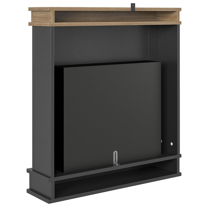 Ameriwood Home Mateo Electric Fireplace with Mantel and Touchscreen Display - Black and Natural
