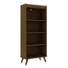 Manhattan Comfort Hampton 4-Tier Bookcase with Solid Wood Legs - Maple Cream