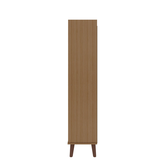 Manhattan Comfort Hampton 4-Tier Bookcase with Solid Wood Legs - Maple Cream