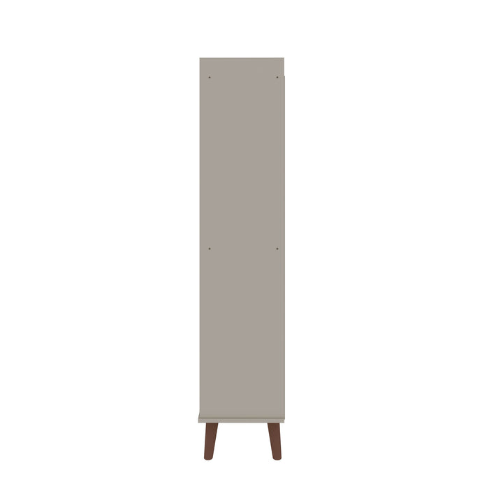 Manhattan Comfort Hampton 4-Tier Bookcase with Solid Wood Legs - Off White