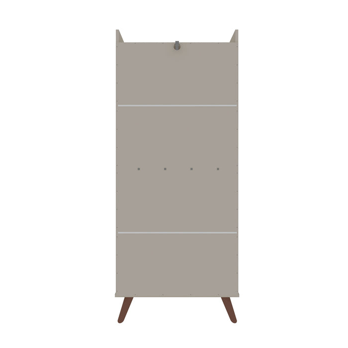 Manhattan Comfort Hampton 4-Tier Bookcase with Solid Wood Legs - Off White