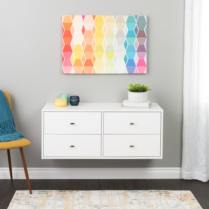 Floating 4-Drawer Dresser - White