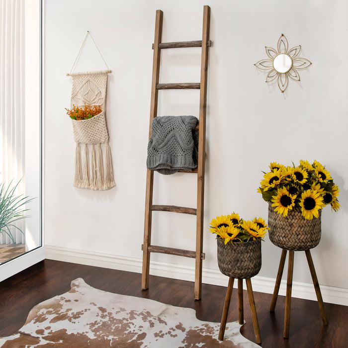 Bamboo Planter on Stand - Set of 2