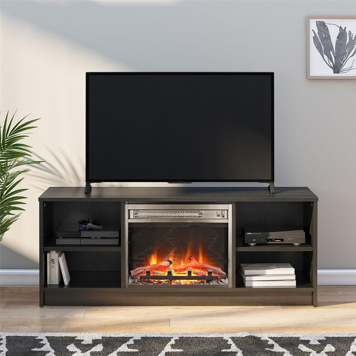 Ameriwood Home Mainstays Electric Fireplace TV Stand for TVs up to 55\" - Black Oak