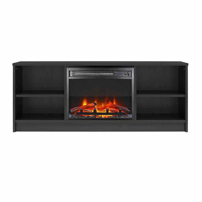 Ameriwood Home Mainstays Electric Fireplace TV Stand for TVs up to 55\" - Black Oak