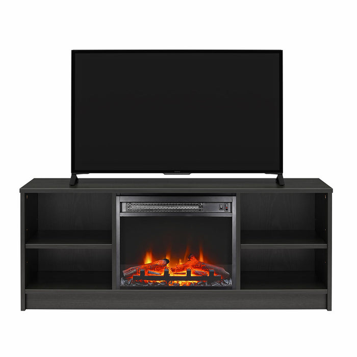 Ameriwood Home Mainstays Electric Fireplace TV Stand for TVs up to 55\" - Black Oak