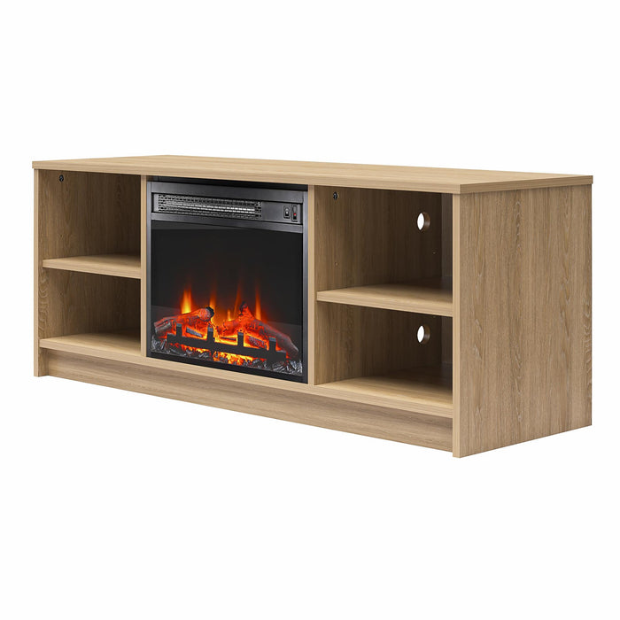 Ameriwood Home Mainstays Electric Fireplace TV Stand for TVs up to 55\" - Natural