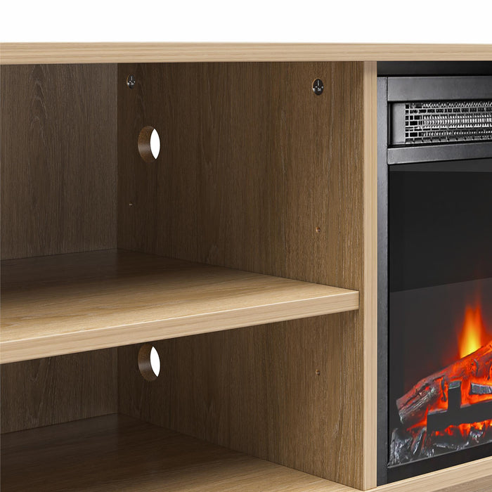 Ameriwood Home Mainstays Electric Fireplace TV Stand for TVs up to 55\" - Natural