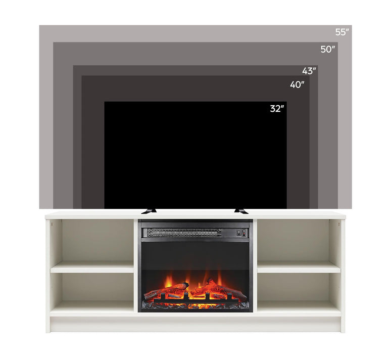 Ameriwood Home Mainstays Electric Fireplace TV Stand for TVs up to 55\" - Natural