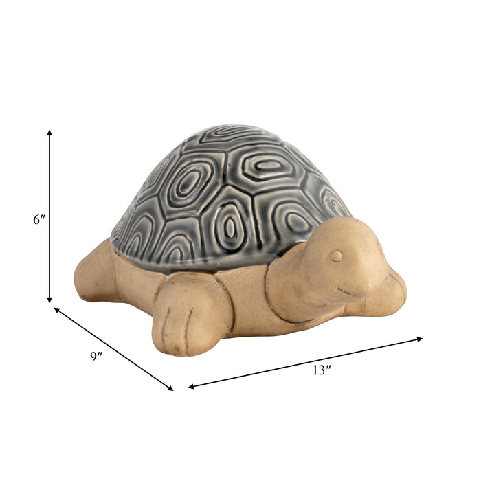 Ceramic 13\" Tortoise - Grey