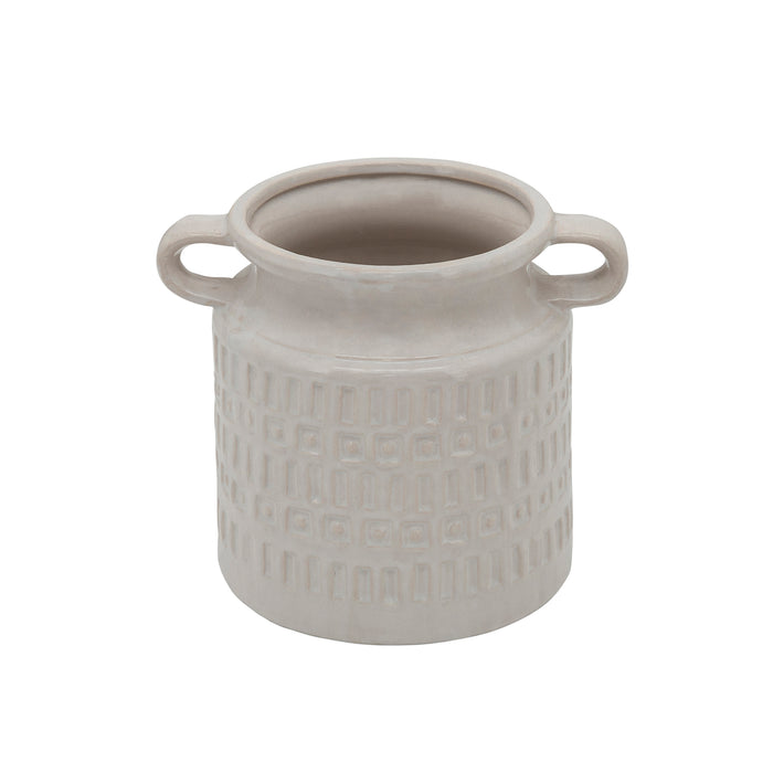 Ceramic 7\" Jar - White