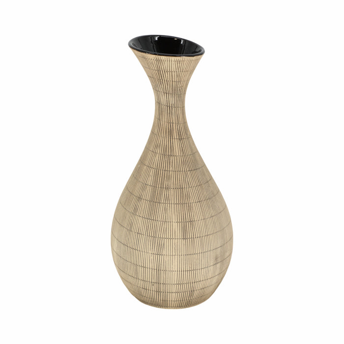 Ceramic 13\" Sorori Vase - Beige