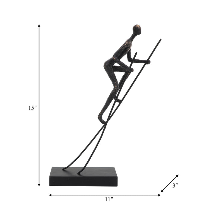 Resin 15\" Man on Stilts - Bronze