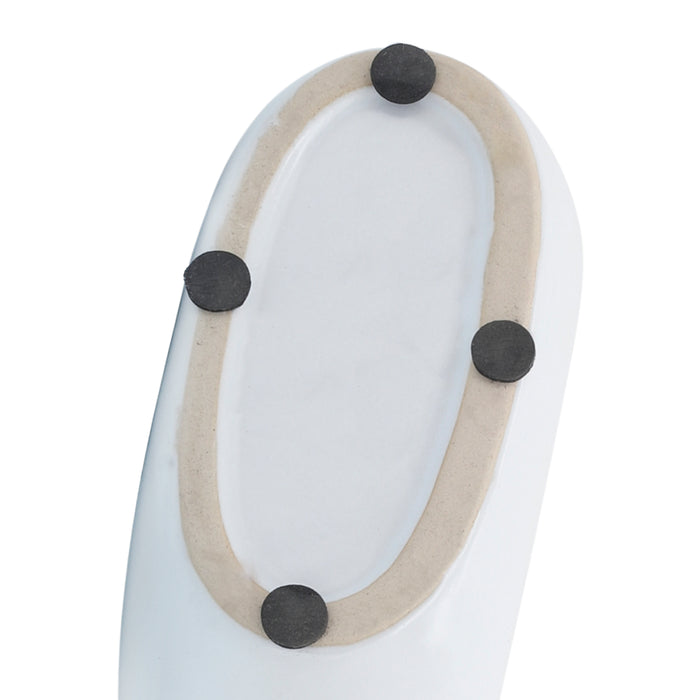 Ceramic 14\" Open Cut-Out Vase - White